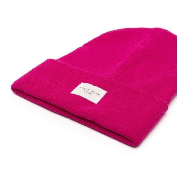 RAG & BONE ADDISON WOOL BEANIE HOT PINK OS NWOT main image 7